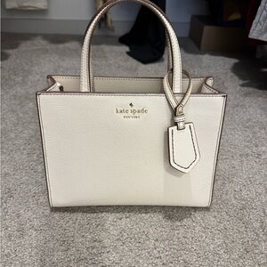 Kate Spade Cream Satchel with Tan Trim